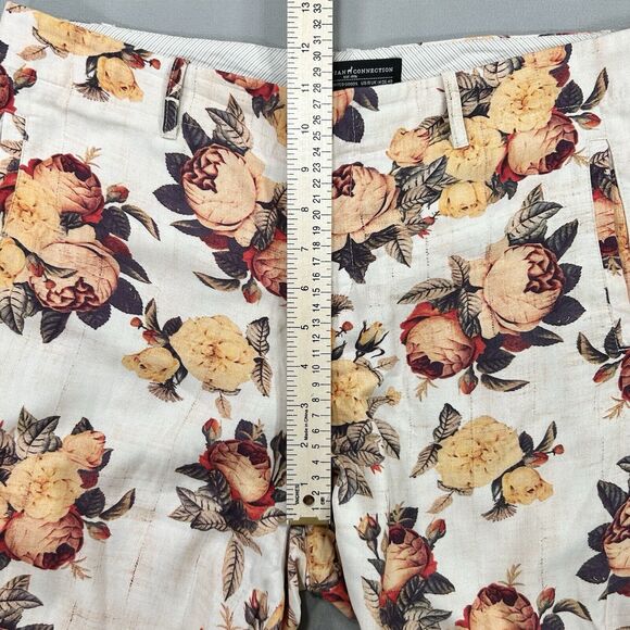 Peruvian Connection Pants Women 10 Cream Wide Leg Preppy Boho Cottagecore Floral - Picture 5 of 13